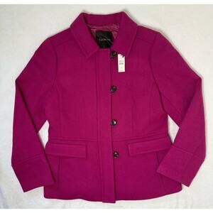 New with Tags TALBOTS Wool Blend Jacket Fusia Pink Short Coat